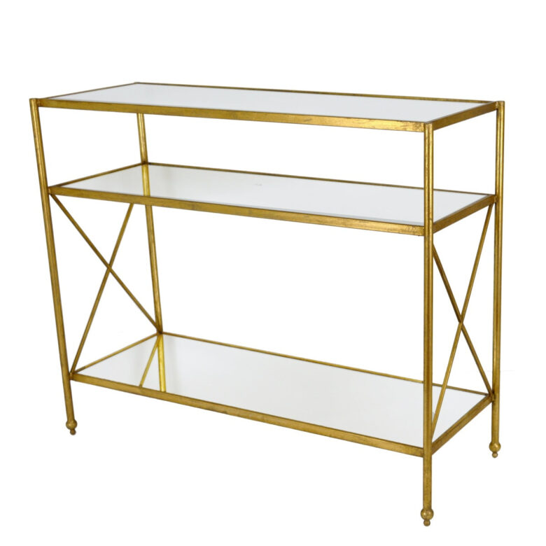 Alan Gold Console Table with 3 Shelves - Lillian Home