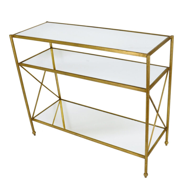 Alan Gold Console Table with 3 Shelves - Lillian Home