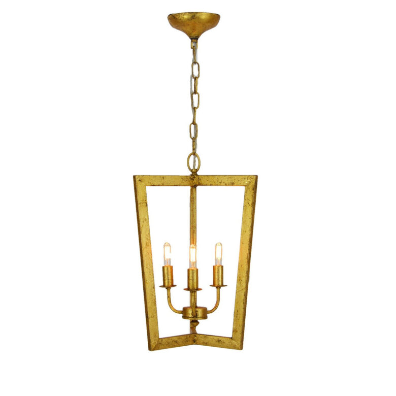 Nicole 3 Light Gold Lantern - Lillian Home