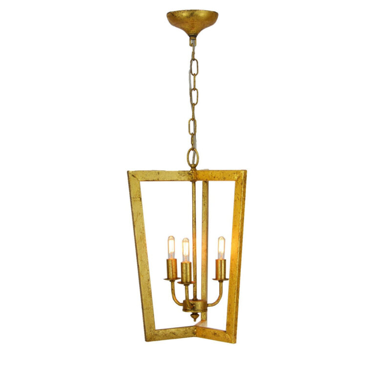 Nicole 3 Light Gold Lantern - Lillian Home