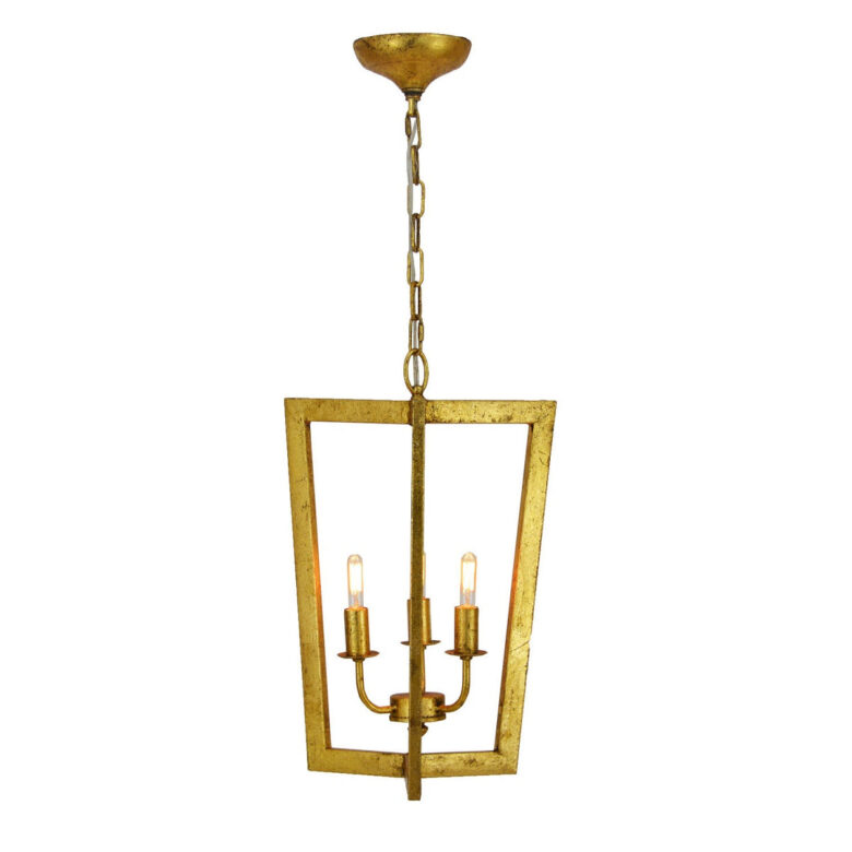 Nicole 3 Light Gold Lantern - Lillian Home