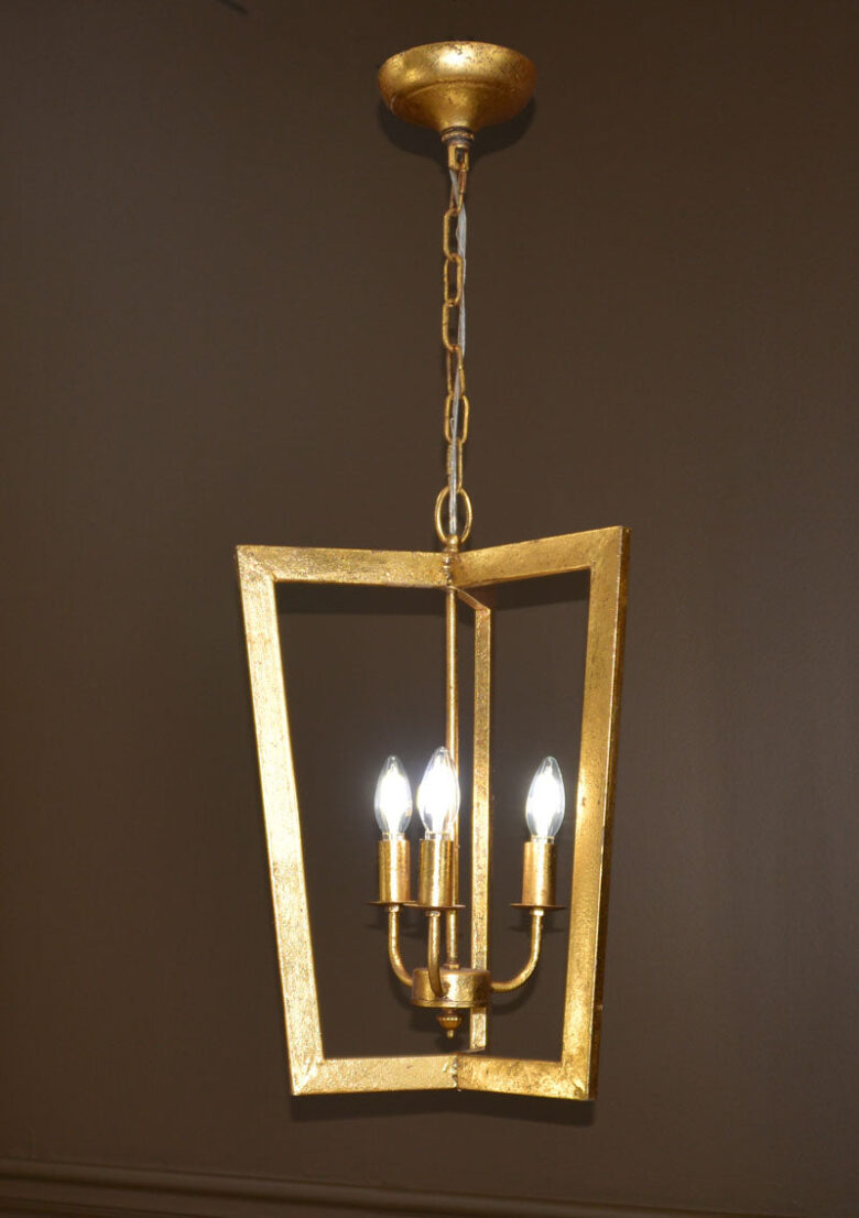 Nicole 3 Light Gold Lantern - Lillian Home