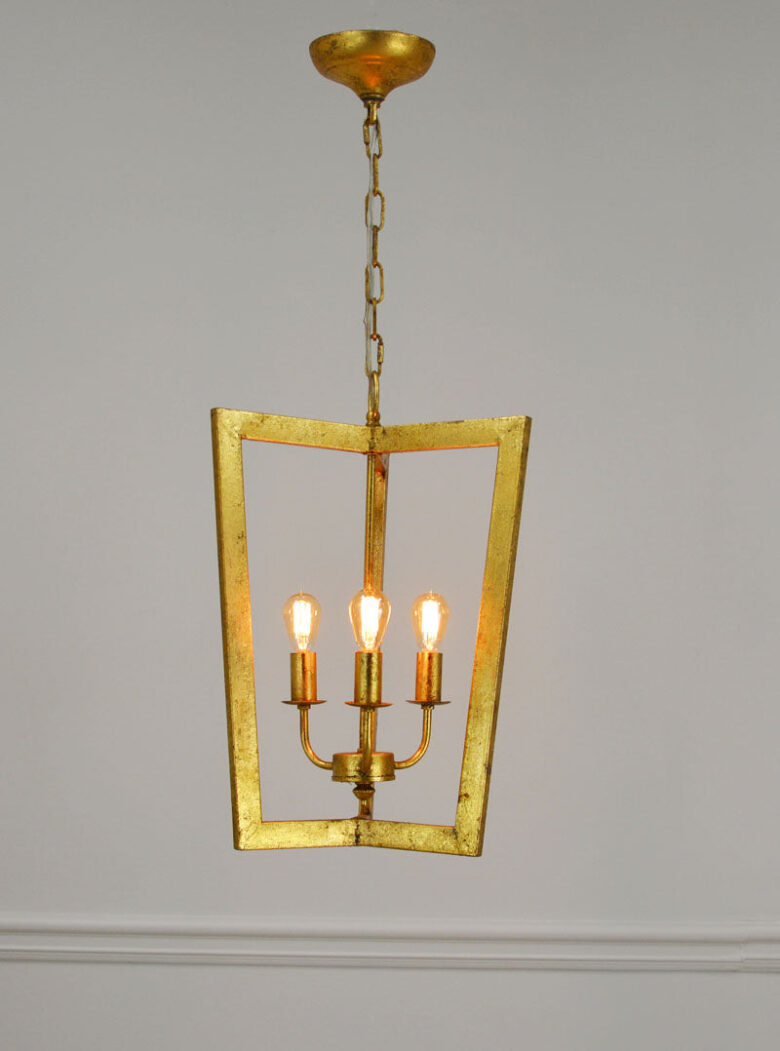 Nicole 3 Light Gold Lantern - Lillian Home