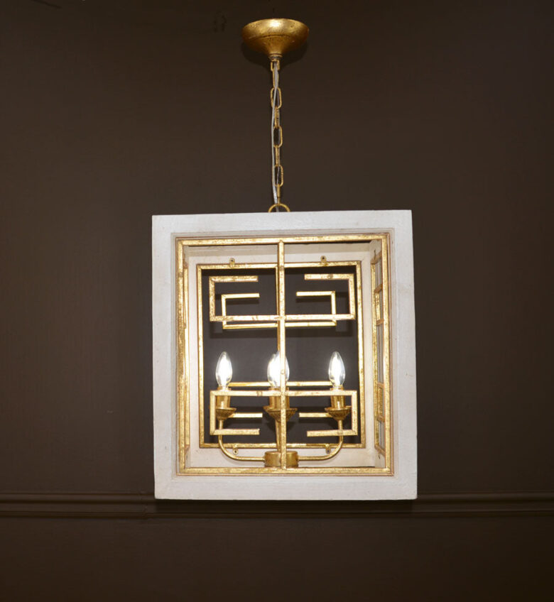 Luna 4 Light White and Gold Lantern - Lillian Home