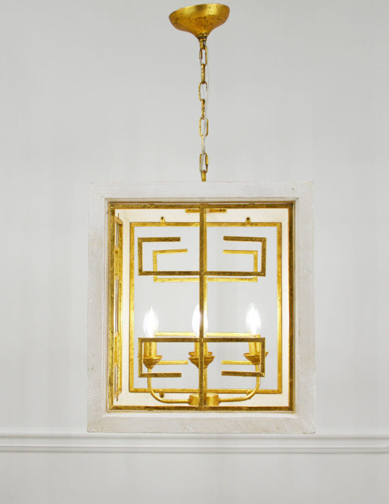 Luna 4 Light White and Gold Lantern - Lillian Home