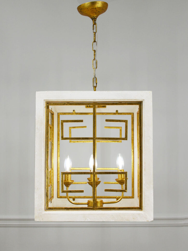 Luna 4 Light White and Gold Lantern - Lillian Home