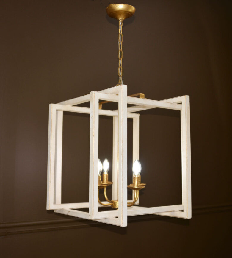 Martin 4 Light White and Gold Lantern - Lillian Home