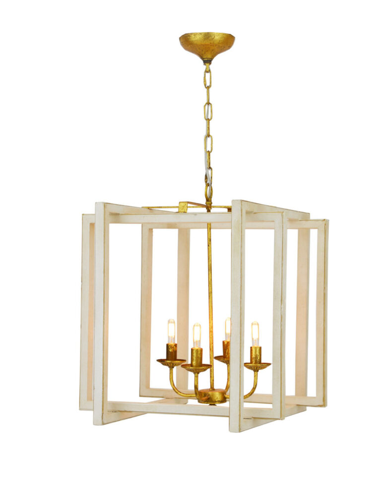 Martin 4 Light White and Gold Lantern - Lillian Home