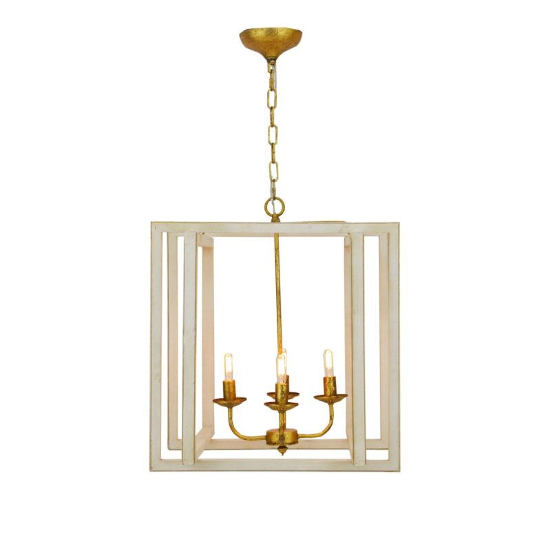 Martin 4 Light White and Gold Lantern - Lillian Home