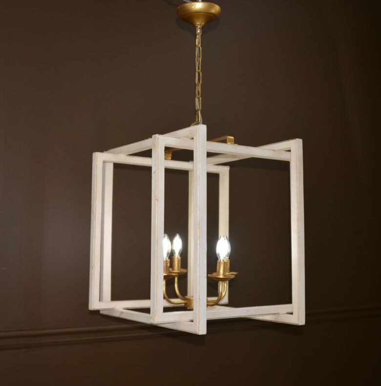 Martin 4 Light White and Gold Lantern - Lillian Home