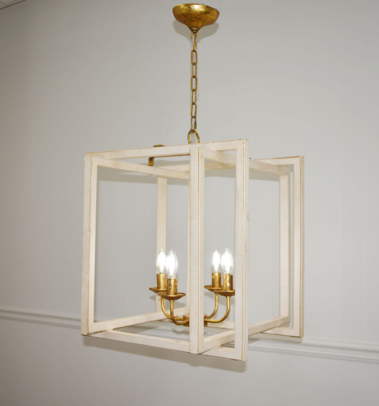 Martin 4 Light White and Gold Lantern - Lillian Home