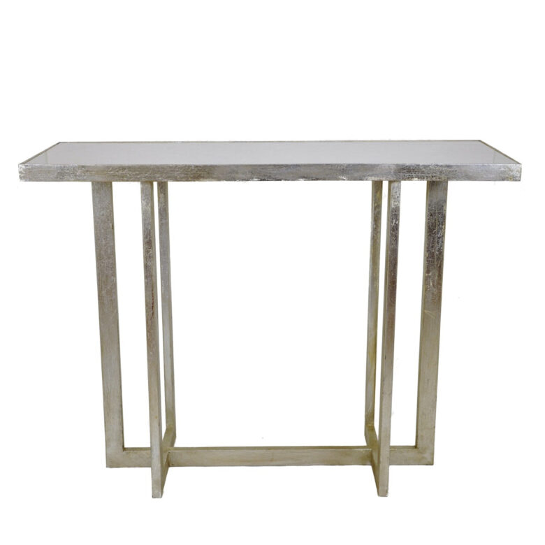 Lala Silver Leaf Stone Top Console Table - Lillian Home