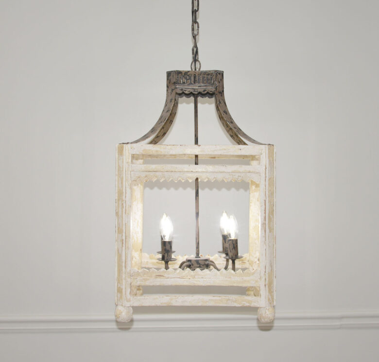 Blaire 4 Light Wood Iron Lantern - Lillian Home