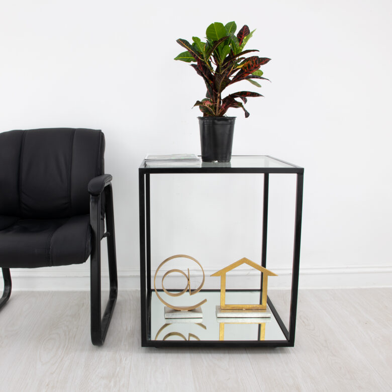 Emily 2 Shelves Black Side Table - Image 6