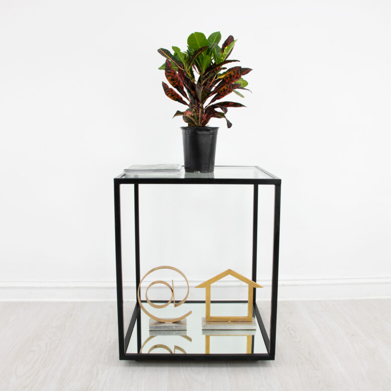 Emily 2 Shelves Black Side Table - Image 7