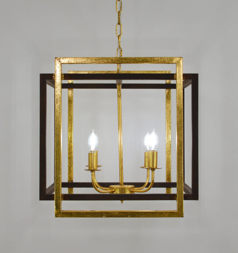 Soho 4 Light Brown and Gold Lantern - Lillian Home