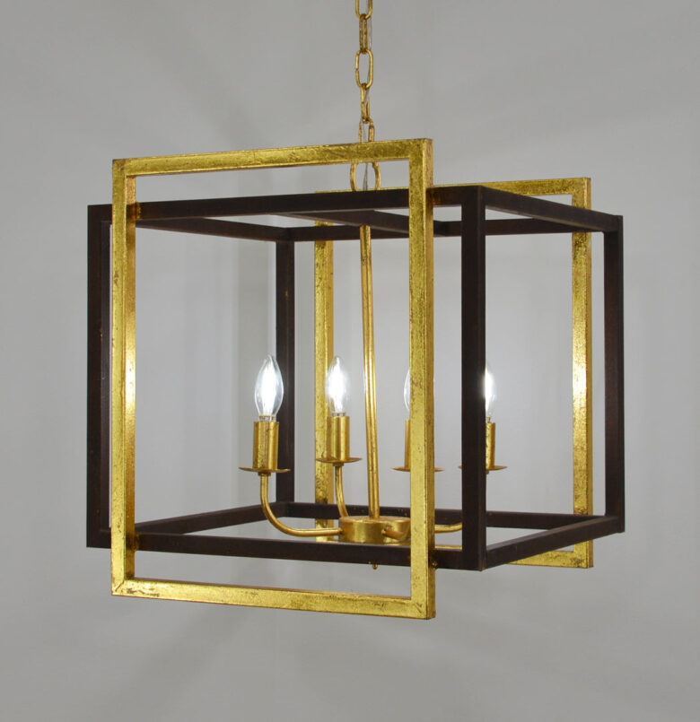 Soho 4 Light Brown and Gold Lantern - Lillian Home