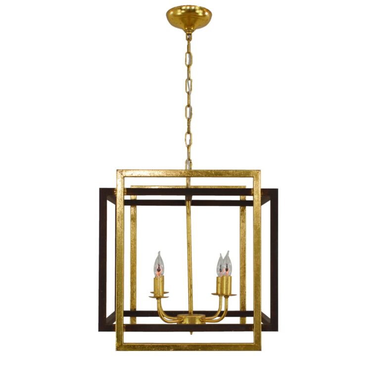 Soho 4 Light Brown and Gold Lantern - Lillian Home