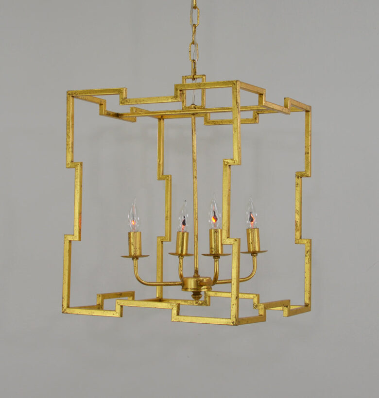 Aura 4 Light Gold Lantern - Lillian Home