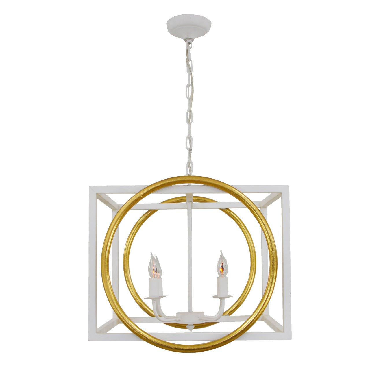Francis 4 Light White and Gold Lighting - Lillian Home