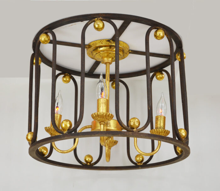 Pacha 4 Light Brown and Gold Flush Mount - Lillian Home