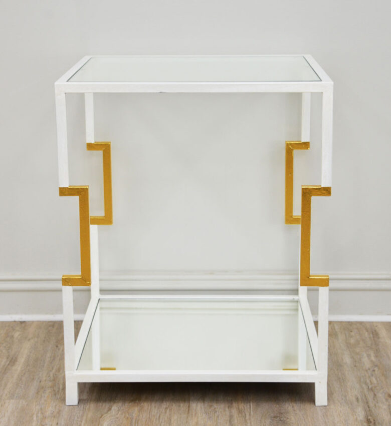 Martha White and Gold Side Table - Image 3