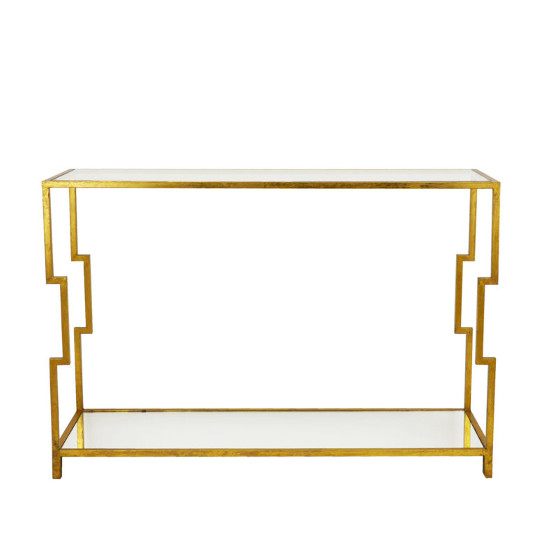 Martin 2 Shelves Gold Console Table