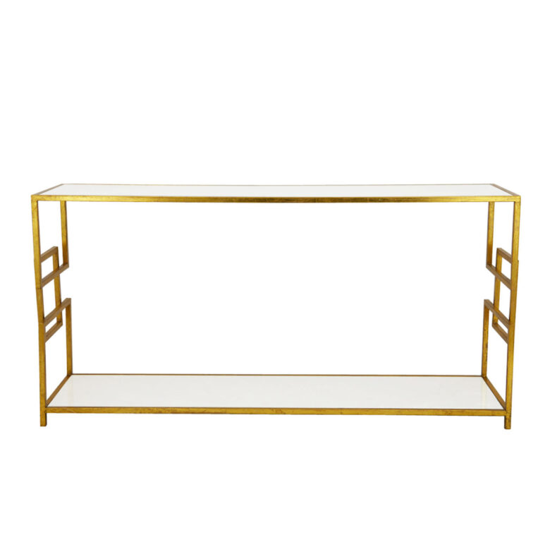 Ulu 2 Shelves Gold Console Table