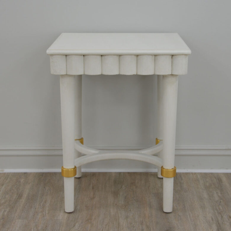 Manya White Side Table- Lillian Home