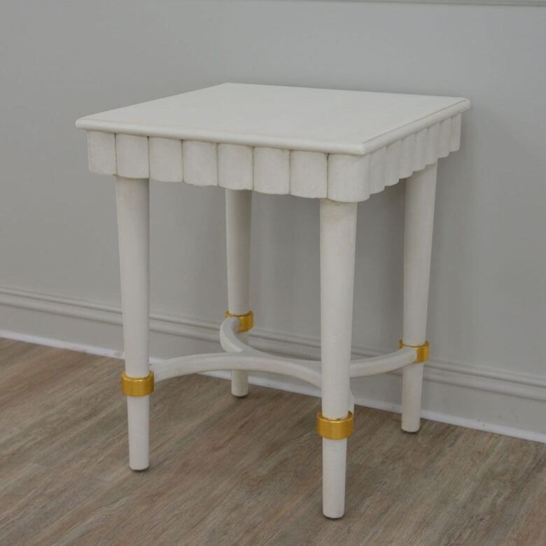 Manya White Side Table- Lillian Home