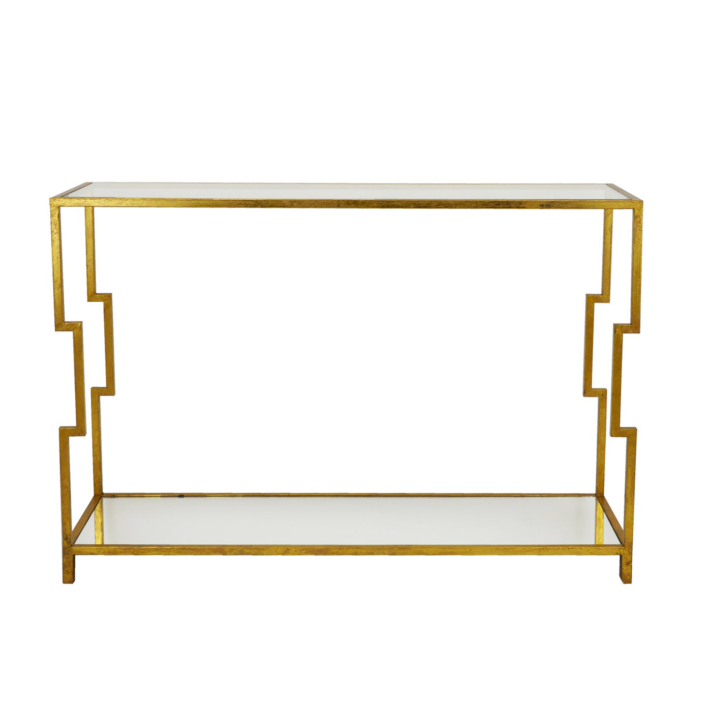 Martin 2 Shelves Gold Console Table- Lillian Home