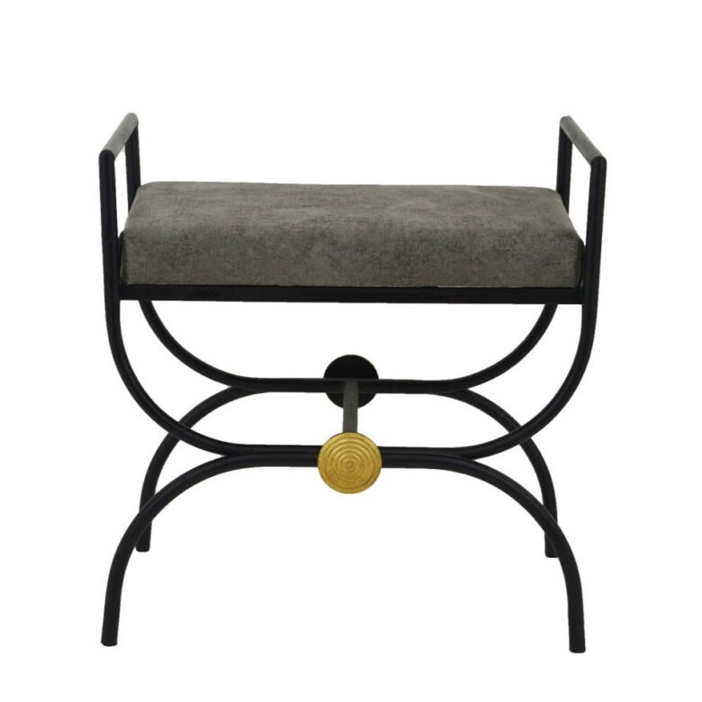 Sera Black and Gold Bench - Lillian Home