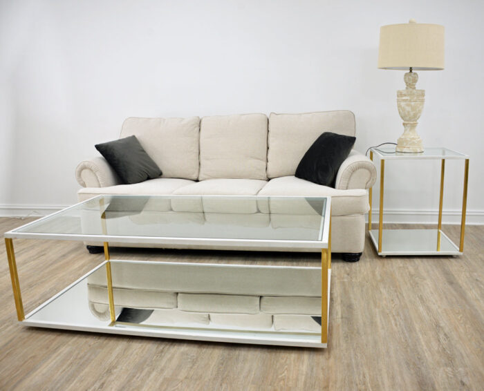 Emily White and Gold Coffee Table