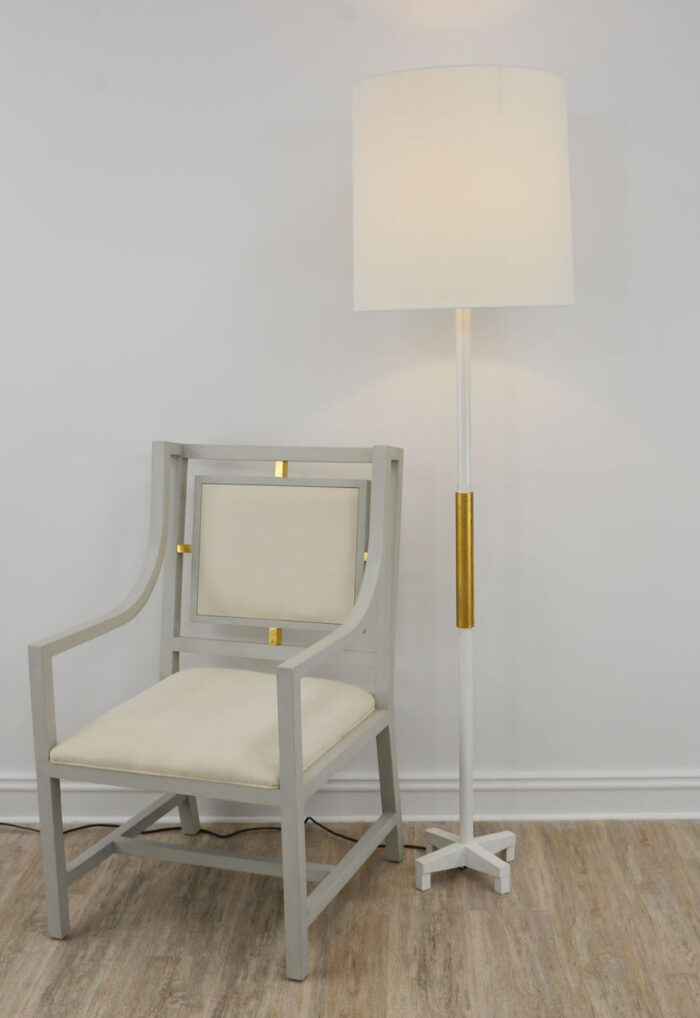 Seline White and Gold Floor Lamp