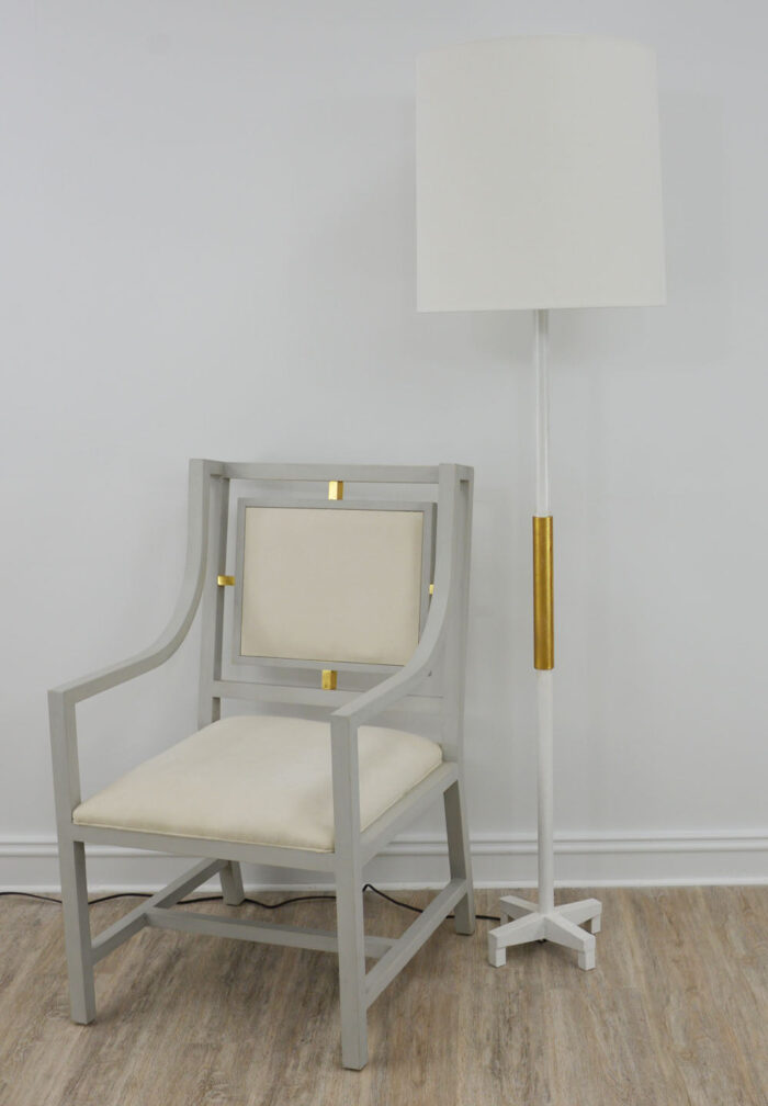 Seline White and Gold Floor Lamp