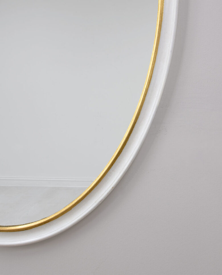 Macon White and Gold Oval Mirror - Image 2