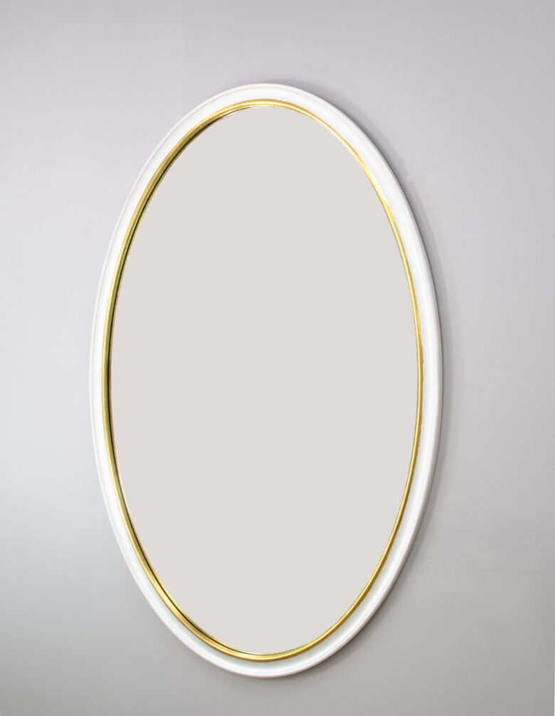 Macon White and Gold Oval Mirror - Image 4