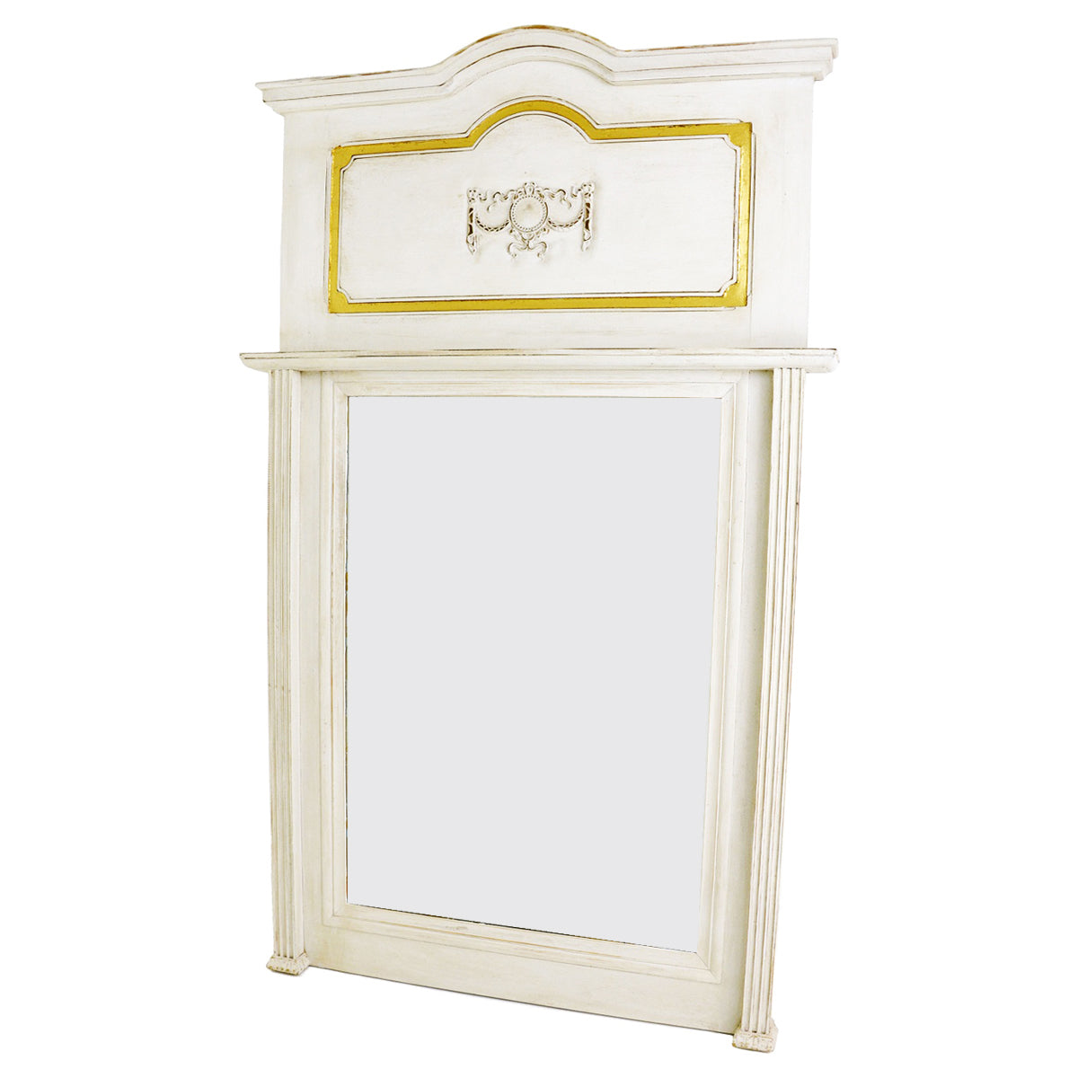 Lola White and Gold Wall Mirror- Lillian Home