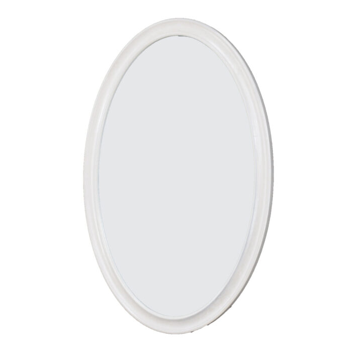 Macon White Oval Mirror- Lillian Home