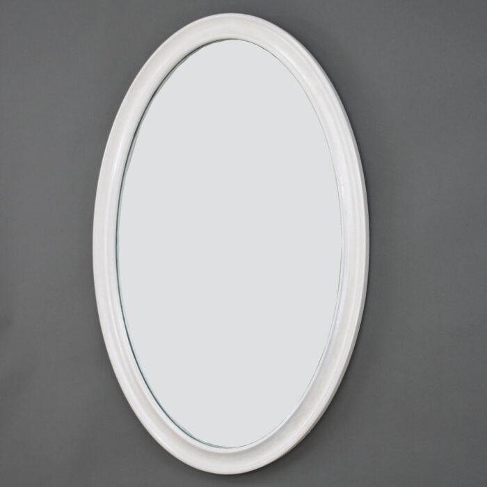 Macon White Oval Mirror- Lillian Home