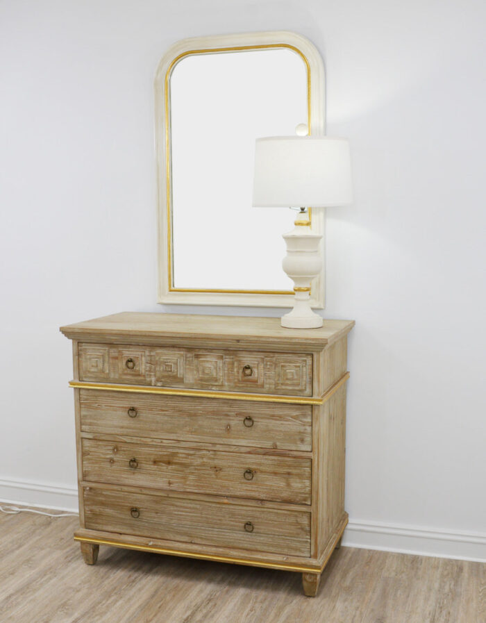 Donatella 4 Drawer Dresser with Lamp and Mirror