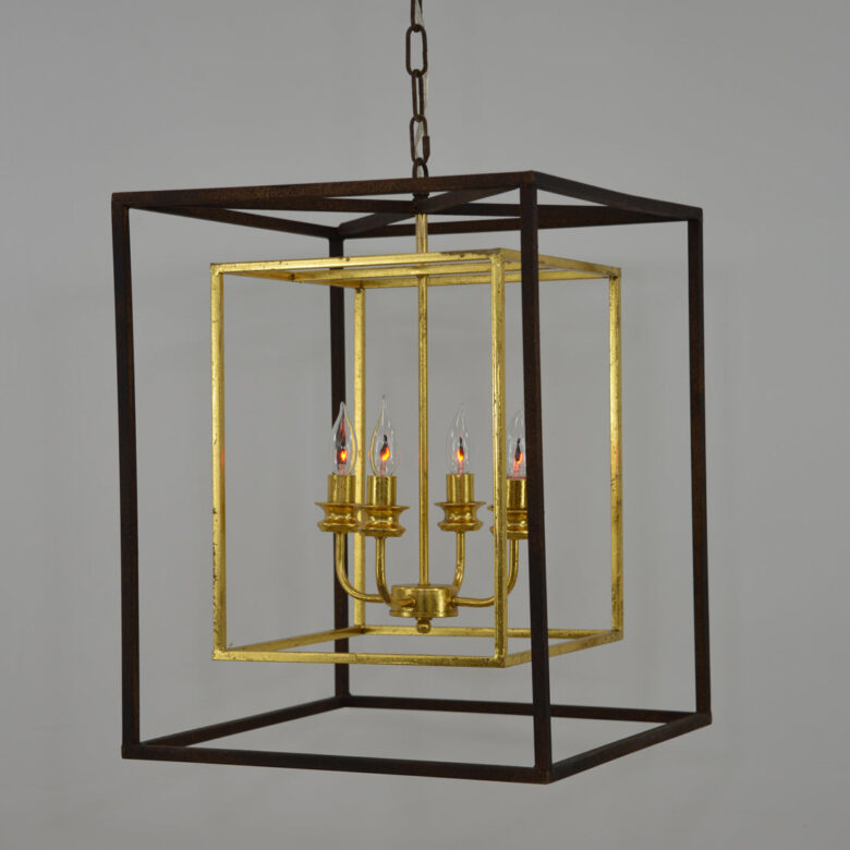 Sarah 4 Light Brown and Gold Fixture- Lillian Home