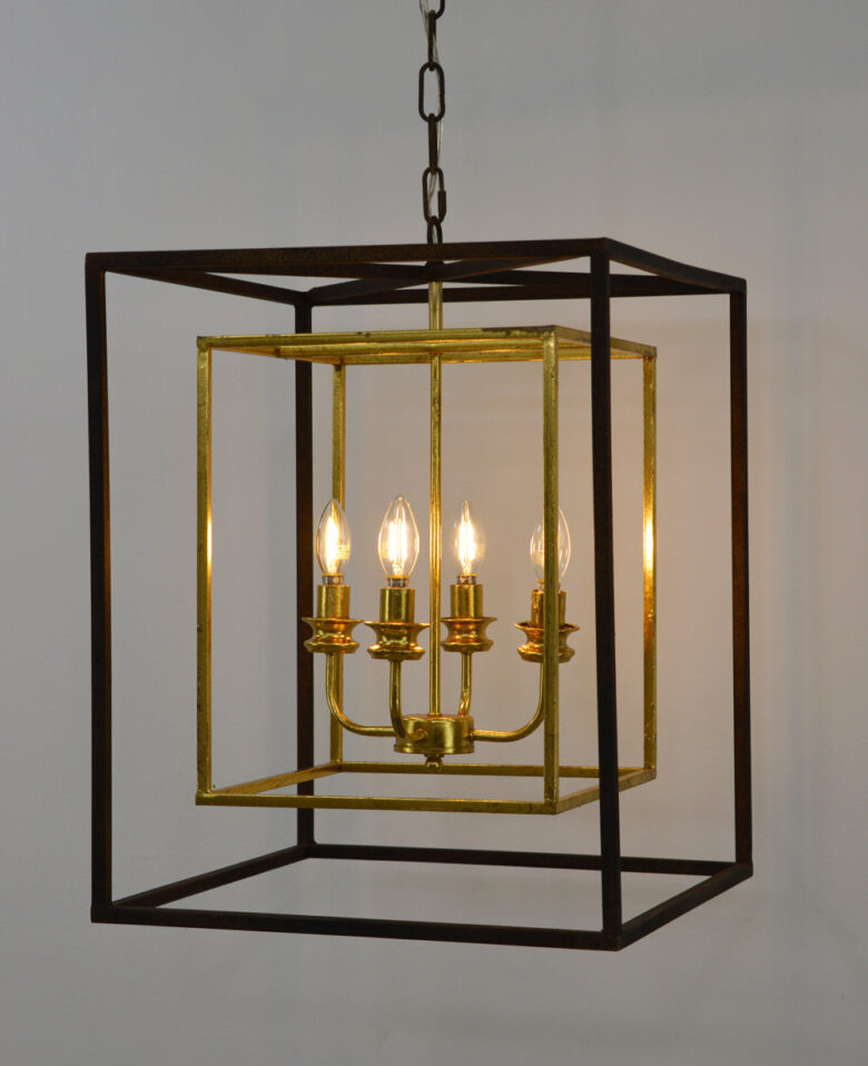 Sarah 4 Light Brown and Gold Fixture- Lillian Home