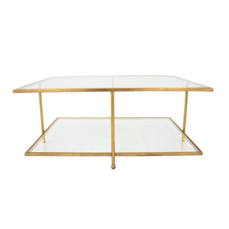 Romana Gold 2 Shelves Coffee Table- Lillian Home