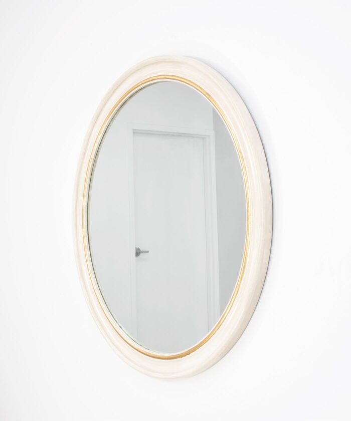 Arena White and Gold Round Mirror- Lillian Home
