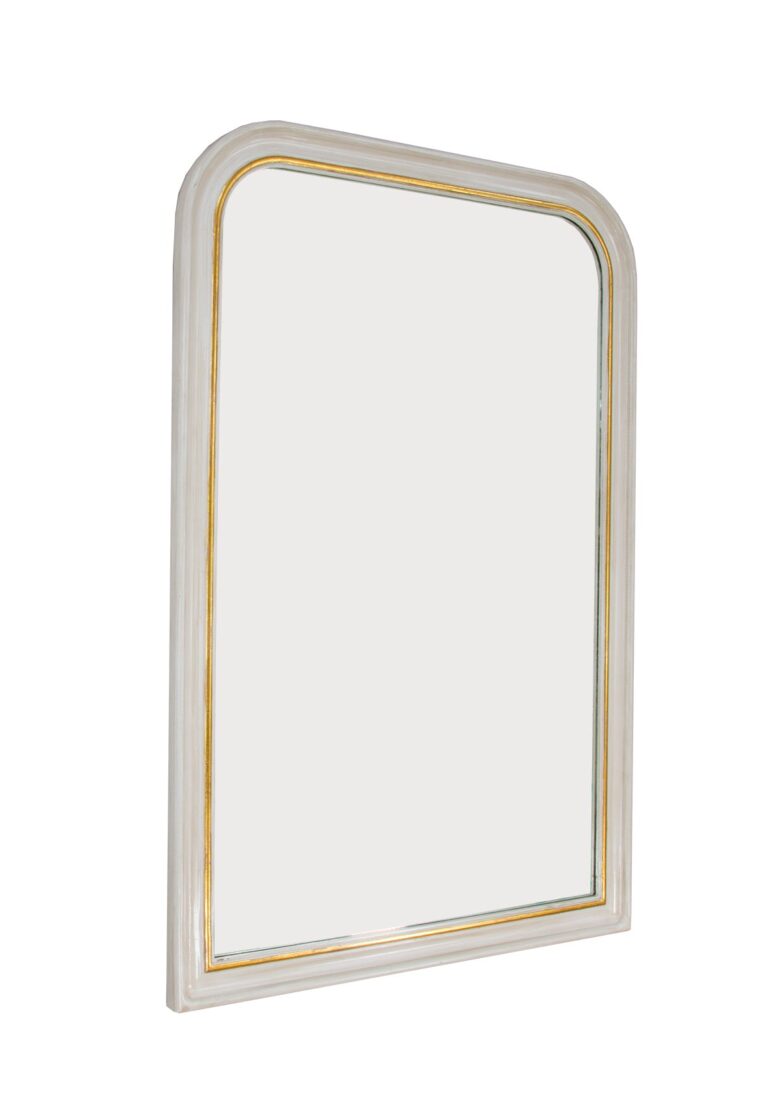 Chateau White and Gold Louis Philippe Mirror- Lillian Home