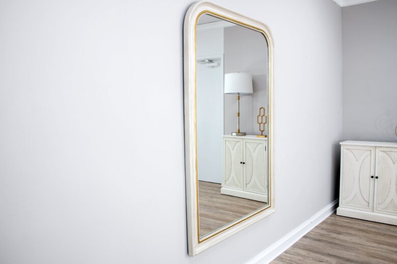 Chateau White and Gold Louis Philippe Mirror- Lillian Home