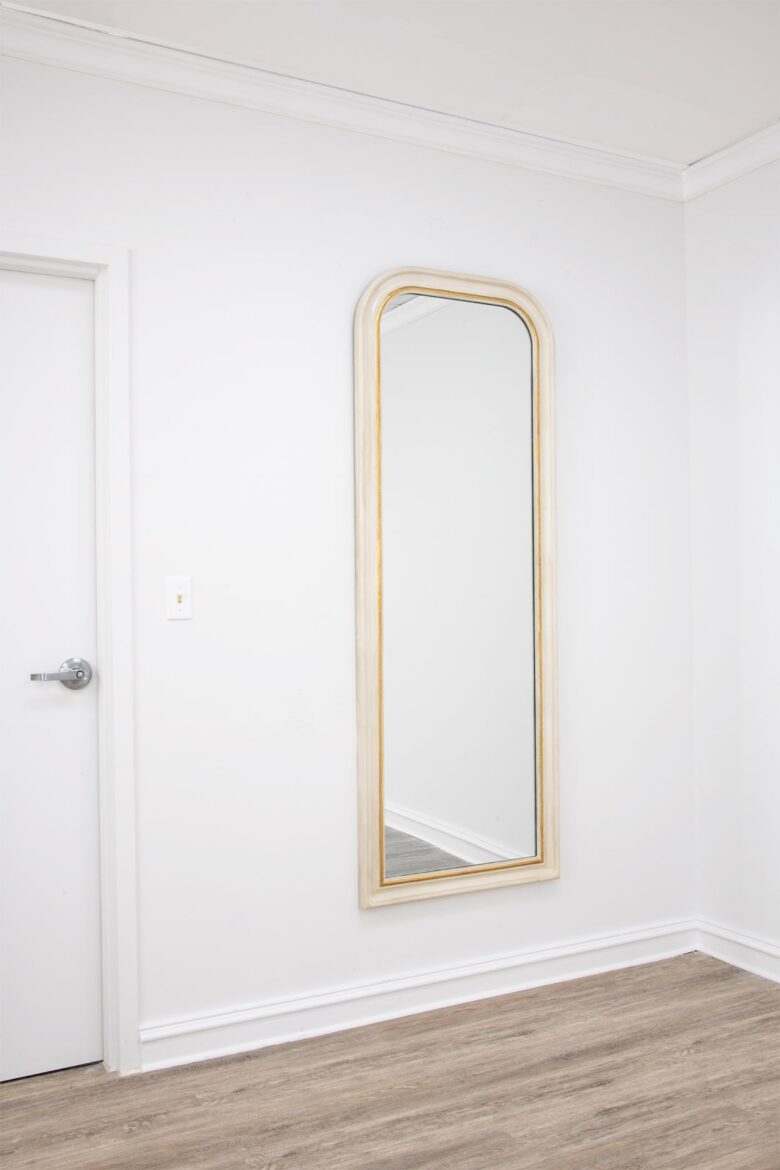 Isla White Gold Louis Philippe Floor Mirror