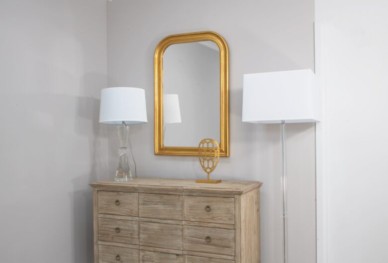 Ova Gold Leaf Louis Philippe Mirror- Lillian Home