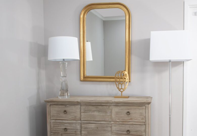 Ova Gold Leaf Louis Philippe Mirror- Lillian Home